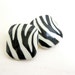 1980s Earrings - Black and White Zebra Stripe Posts