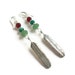 Sterling Silver Feather Earrings Native American Green Aventurine Carnelian Turquoise Women's Healing Gemstone Jewelry Natural Stone Gift