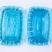 Vintage Vanity Dish Blue Cut Crystal Glass Starburst Pattern 1940s Set of 2