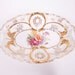 Raised Gold Decorative Dish Double Handle Celery Dish Tray Handpainted Floral Design