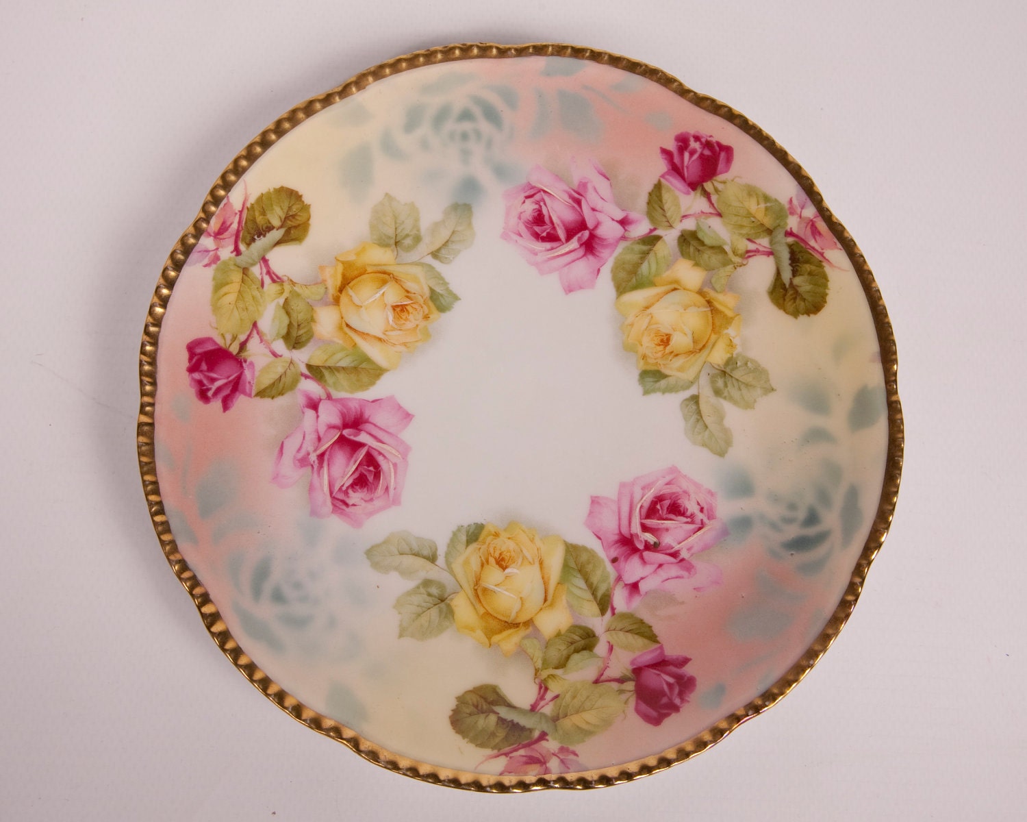 Vintage Prussia Royal Rudolstadt Rose Plate