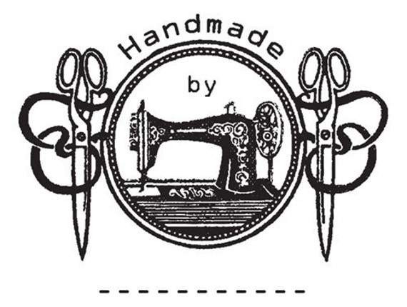 Download NEW Vintage Sewing Machine 'Handmade by' Stamp by