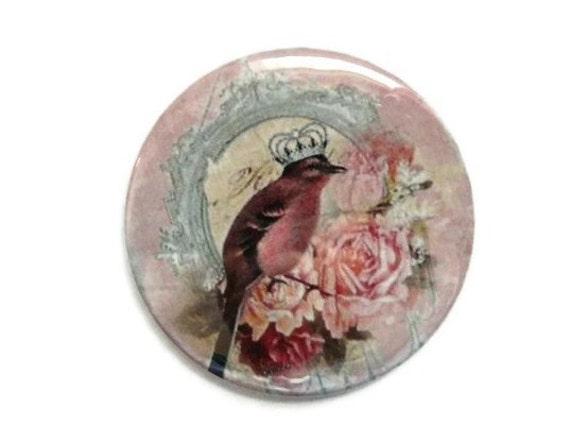 Sale Vintage Bird Mirror Shabby Chic Pretty Bird by missbohemia