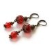 Red Earrings, Red Jewelry, Red Beaded Earrings, Leverback Earrings, Dangle Earrings