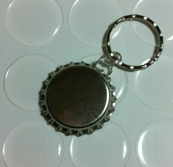 25 Bottle Cap Keychain / Epoxy Dot DIY Kit 1 inch Bottlecap