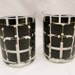 Pair of Glasses Mid Century Black Squares with Gold Trim Cups