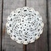 Twelve vintage crocheted doilies / tea time / white / cotton / hand crochet / cottage chic / demi tasse / rustic farm house decor / patina