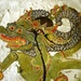 HOLD Early 1900s Shadow Puppet WANARA, Monkey Warrior, Vintage Handmade Indonesian "Wayang Kulit" from Central Java & STAND