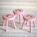The Three Little Kittens - Set of 3 Candy Pink Kitty Blythe Chairs - Jack and Jill custom Handmade Blythe 1/6 scale doll stool