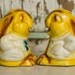 Depression Era Chalkware Rabbit Salt and Pepper Shakers