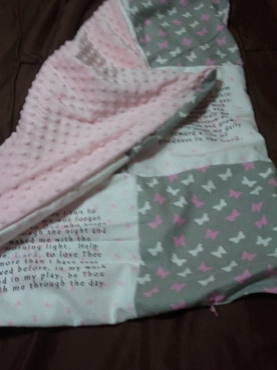 Items similar to Baby Girl Blanket with 4 Christian Prayers on Etsy