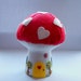 Mushroom house, Valentine Cottage, pincushion, toy, collectable, toadstool house, fairy house, Valentines Day