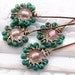 Handmade Beaded Posy Headpin 2 Inch Moss Rose