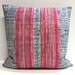 Indigo batik and embroidered Hmong textile cushion cover 18"x18"