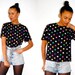 RESERVED mkojulie: Vtg Multicolor Polka Dot Buttoned Back SS Shirt