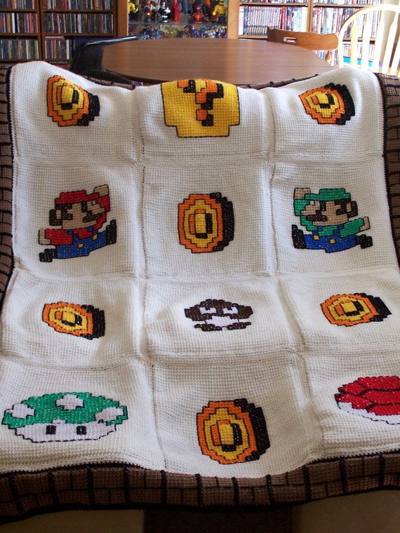 Super Mario Bros. Crochet Blanket