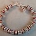 Ruby rhinestone crystal cube and silver beaded bracelet, red ruby crystal and rhinestone bling bracelet in silver