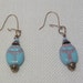 Vintage Egyptian Scarab Light Blue Lucite Earrings