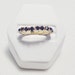 Genuine Dark Sapphire Crystal Gold Plated Stretch Toe/Hand Ring