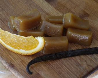 Vegan Organic Vanilla Orange Creamsicle Caramels