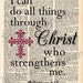 Vintage Dictionary Bible Verse and Cross - I can do all things... Print -Phil 3:14 - plus FREE 5x7 monogram