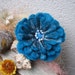 felted flower brooch color turquoise
