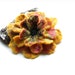 Yellow felt brooch, black yellow felted brooch Fancy Flower felted brooch,