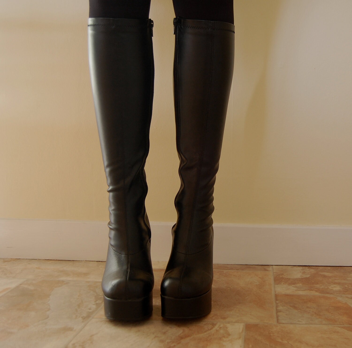 90s knee high platform boots