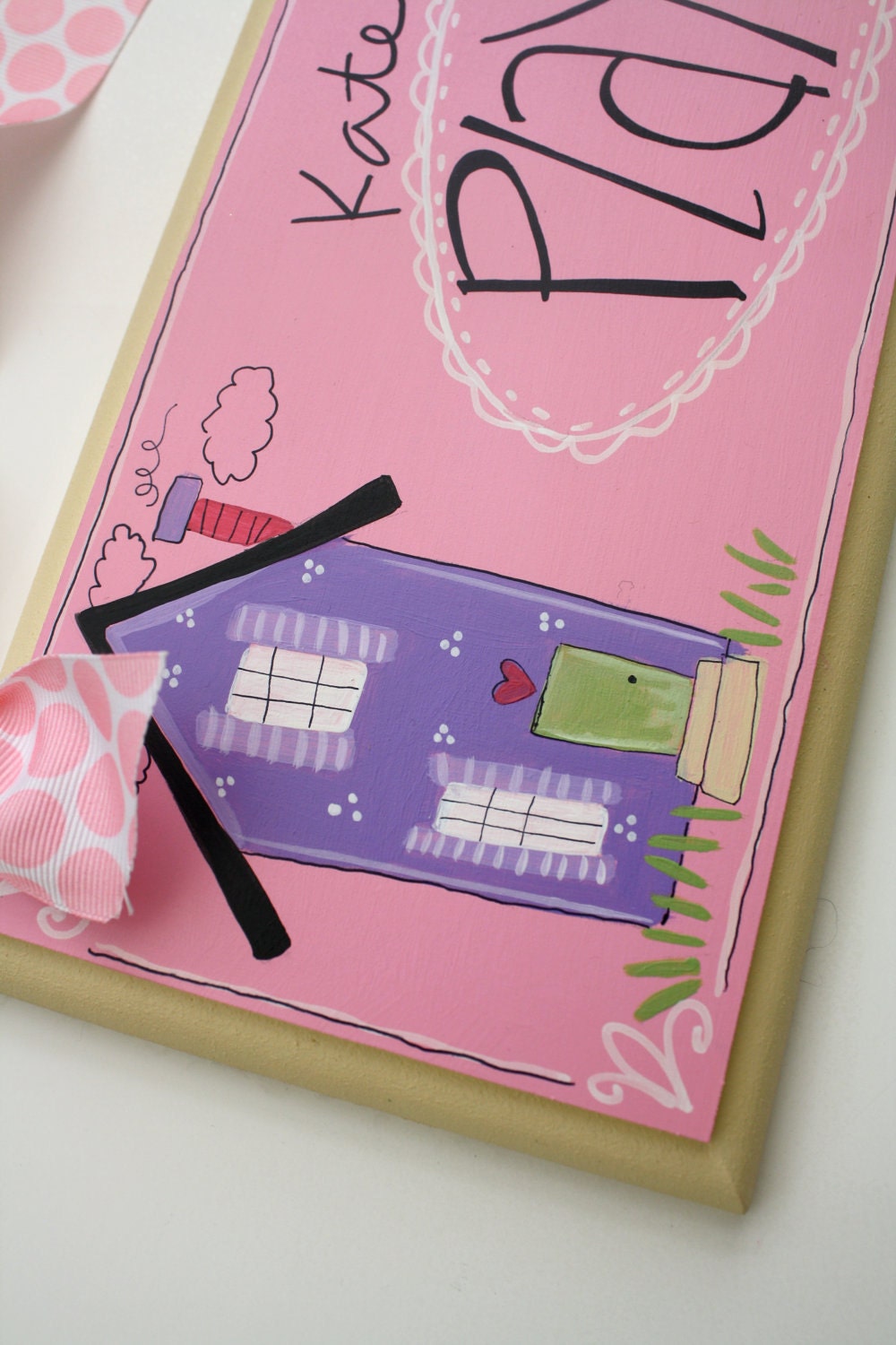 pink personalized girls playhouse name sign
