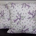 Set of 2 Pillow Covers 18x18-Free Shipping - Floral Home Decor Fabric Purple on White--