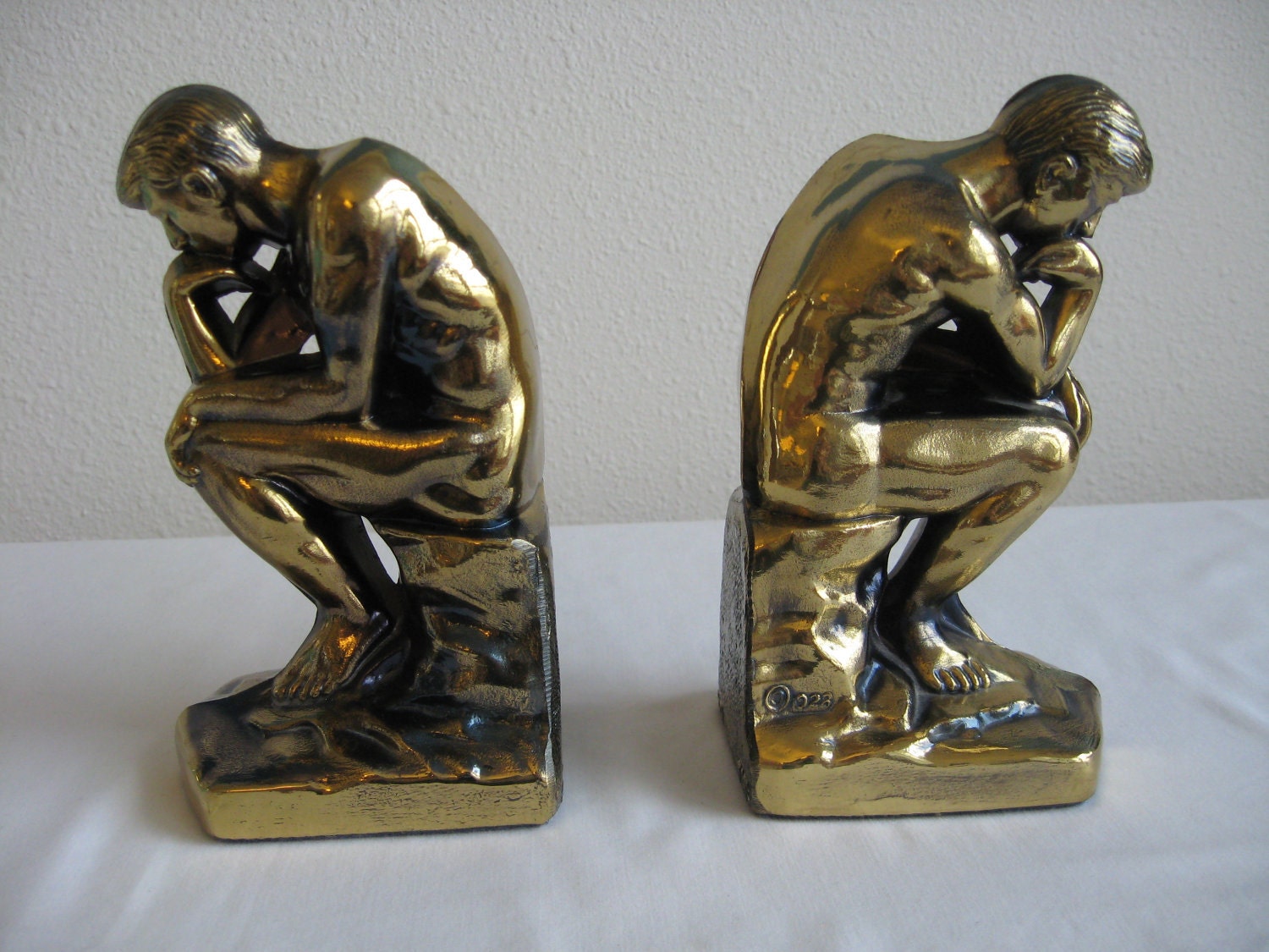 Brass Bookends The Thinker 1928. by AtomicCityWhimsy on Etsy