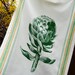 Artichoke Tea Towel pure cotton with vintage Spring colors