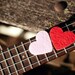 Felt picks for ukulele and bass guitar - heart shaped (pack of two)