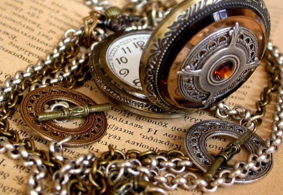 Steampunk Pocket Watch Necklace Men Women Pocket Watch Unisex Pocket Watch Gothic Locket Necklace Vintage Style Pocket Watch Gothic Watch by LeBoudoirNoir steampunk buy now online