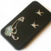 Black Leatherette iPhone 4 and 4s Flip Case - Women Art Nouveau iPhone Case - iPhone Accessories