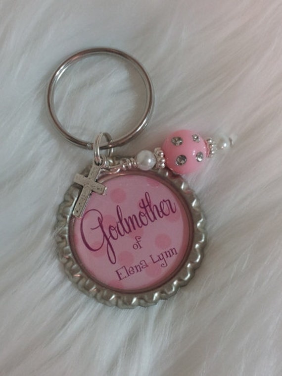 Godmother Keychain with godchildren's names Godmother by HAZELCOVE
