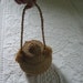 Antique Basket Purse Elegant Long Handle Shaped Top Warm Patina Beautifully Woven
