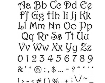 Instant Download - Fonts - Embroidery Fonts Designs - Harrington Font Letters, Numbers, Symbols 2 inch, 1 inch, 3/4 inch, 1/2 inch sizes