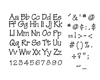 Instant Download - Fonts - Embroidery Font Designs - TinkerToy Font Letters, Numbers, Symbols 2 inch, 1 inch, 3/4 inch, 1/2 inch sizes