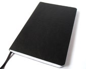 POCKET Black Journal Notebook Moleskine-style, Faux Leather, Soft-cover, Handbound