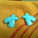 Vintage Retro 1980s Teal "X" Earrings