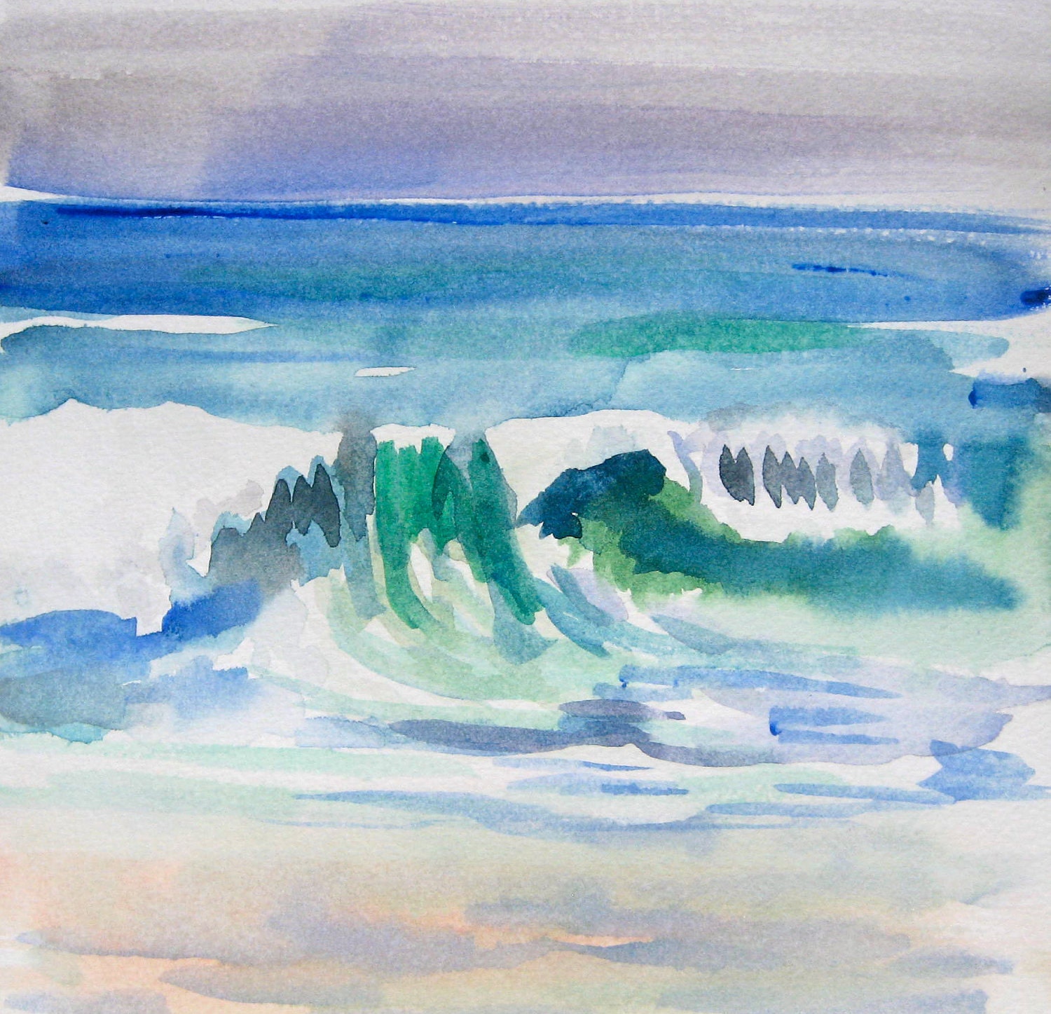 Как рисовать волны акварелью