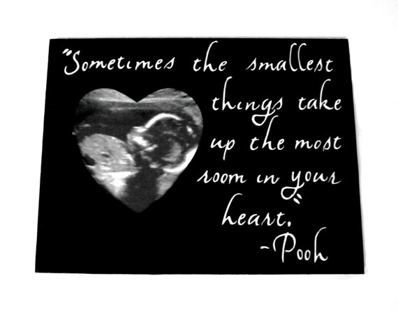 Items similar to Winnie the Pooh Heart Quote Ultrasound Baby Picture