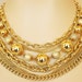 Gold Necklace Earring Set Multi Strand