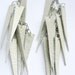 Ivory leather long earrings. OOAK