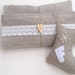 Christmas ornaments burlap stockings. Personalized decorations. Set of 2.