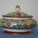 Vintage Ceramic Oriental Decorative Bowl With Lid, Made In Japan