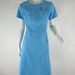 Vintage 60s Blue Shift Day Dress Short Sleeve - med