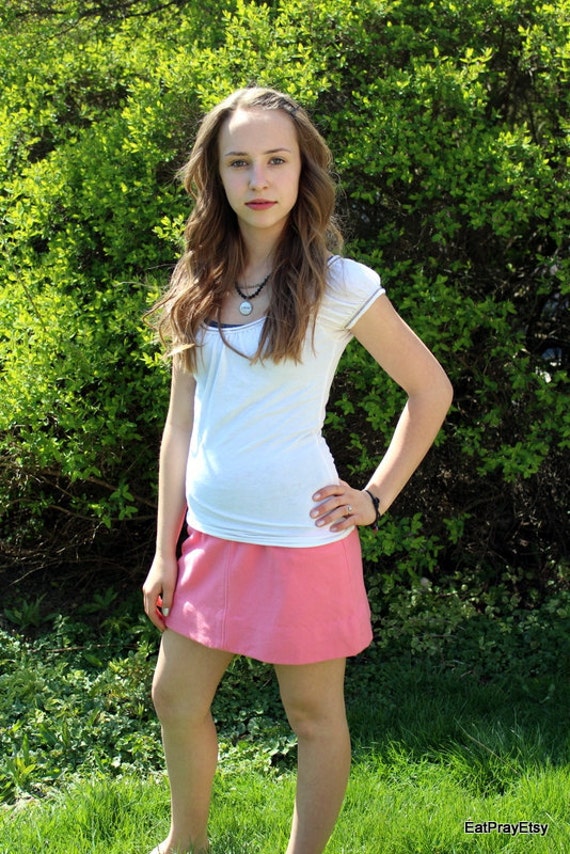 Items similar to Vintage Short Pink Wool Spring Skirt size 0 Girls