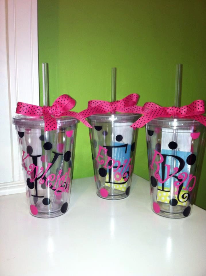 DIY Make Your Own Personalized Tumbler tumbler and ribbon